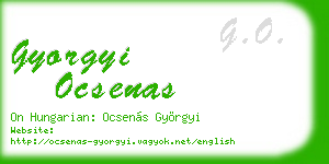 gyorgyi ocsenas business card